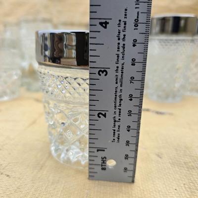Vintage Anchor Hocking Wexford Platinum drinking glass set - with an assortment of other tumblers - stemware - water glasses