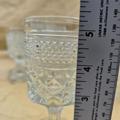 Vintage Anchor Hocking Wexford Platinum drinking glass set - with an assortment of other tumblers - stemware - water glasses