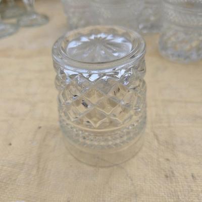 Vintage Anchor Hocking Wexford Platinum drinking glass set - with an assortment of other tumblers - stemware - water glasses