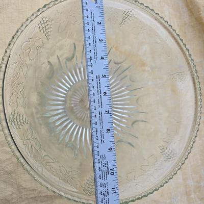 Vintage Indiana glass punchbowl with glass cups and cup hooks