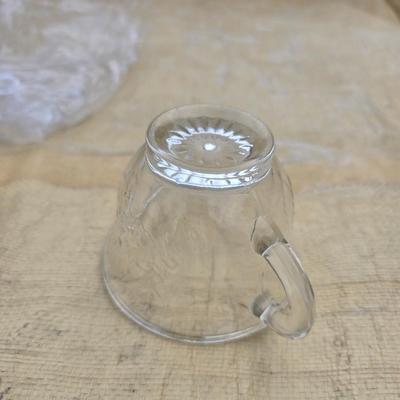 Vintage Indiana glass punchbowl with glass cups and cup hooks