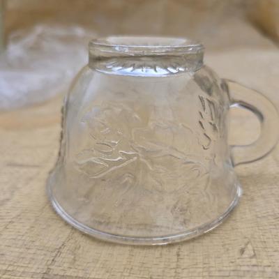 Vintage Indiana glass punchbowl with glass cups and cup hooks