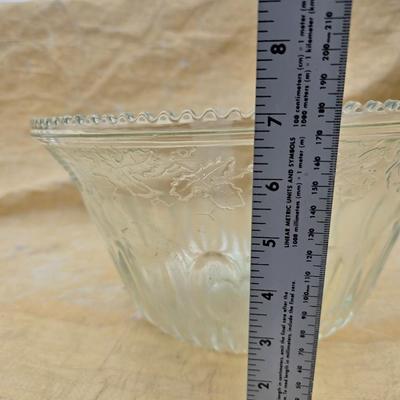 Vintage Indiana glass punchbowl with glass cups and cup hooks