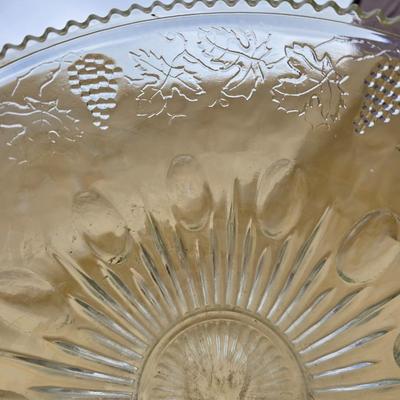 Vintage Indiana glass punchbowl with glass cups and cup hooks