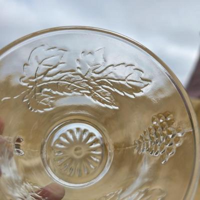 Vintage Indiana glass punchbowl with glass cups and cup hooks