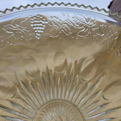 Vintage Indiana glass punchbowl with glass cups and cup hooks