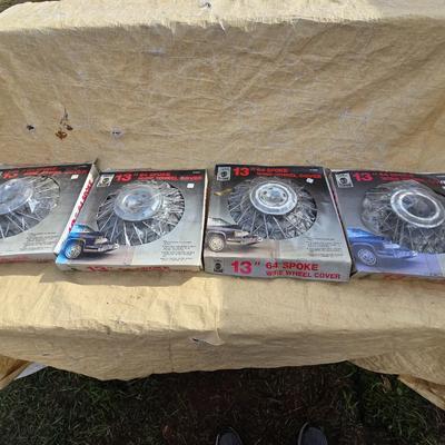 New 13" 84 spoke wire wheel covers - Hubcaps - complete set of 4