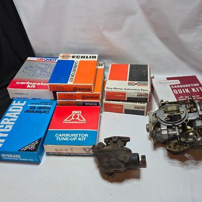 Antique Wisconsin gas carburetor - larger carburetor - and many carburetor tune up kits