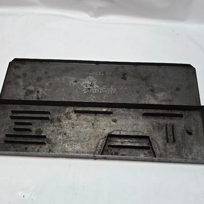 Vintage Plomb tools catalog with military jeep cologn bottle and two vintage snap on metal organizing boxes -