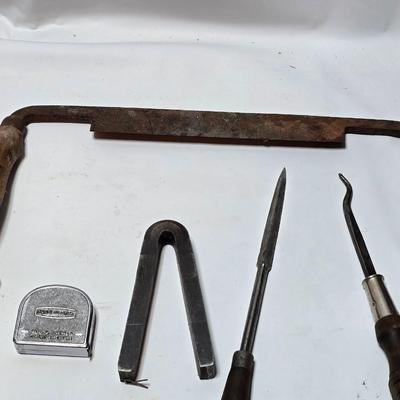 Antique farm tools - drawbar - Monkey wrench - screwdrivers - Rasp - Hershel chain break detacher - and more