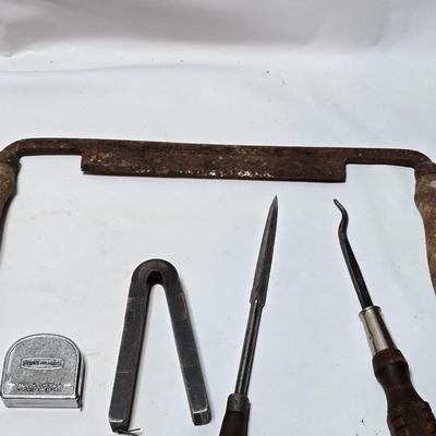 Antique farm tools - drawbar - Monkey wrench - screwdrivers - Rasp - Hershel chain break detacher - and more
