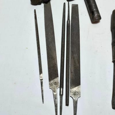 Antique farm tools - drawbar - Monkey wrench - screwdrivers - Rasp - Hershel chain break detacher - and more
