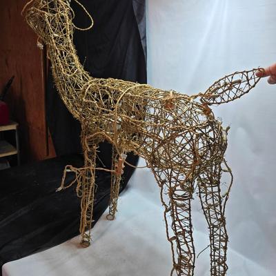 52" Animated grapevine standing buck Christmas yard decoration - 150 lights