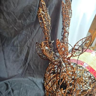 Grapevine standing buck with saddle Christmas yard decoration -