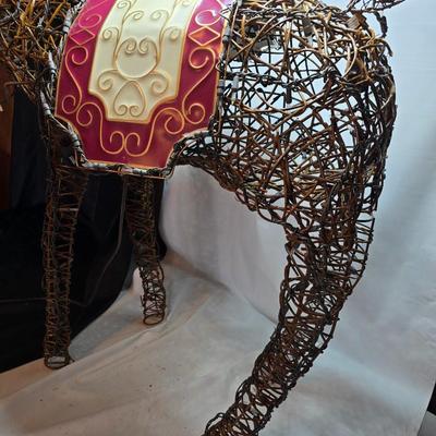 Grapevine standing buck with saddle Christmas yard decoration -