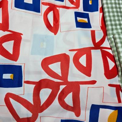 Huge lot of Fabric scraps = different colored - sized - and materials -
