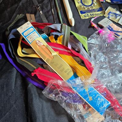 Huge lot of Fabric scraps = different colored - sized - and materials -