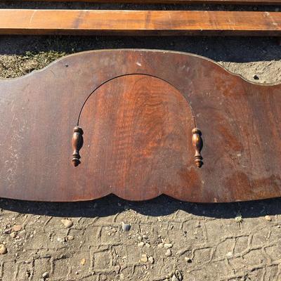 Antique wooden full - Double sized bed frame - headboard, footboard and rails