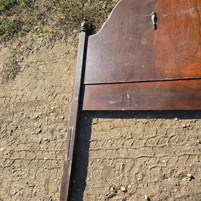 Antique wooden full - Double sized bed frame - headboard, footboard and rails