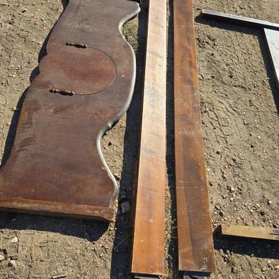Antique wooden full - Double sized bed frame - headboard, footboard and rails