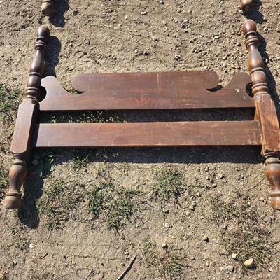 Antique Wooden headboard & Footboard for a twin sized bed - Acorn Finial