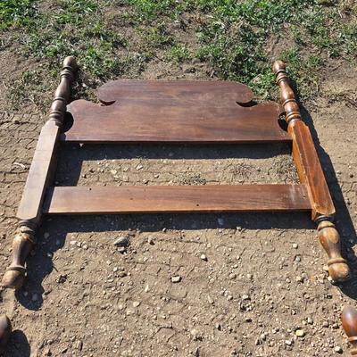 Antique Wooden headboard & Footboard for a twin sized bed - Acorn Finial