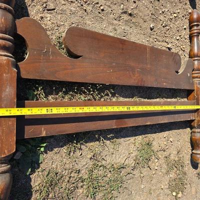 Antique Wooden headboard & Footboard for a twin sized bed - Acorn Finial