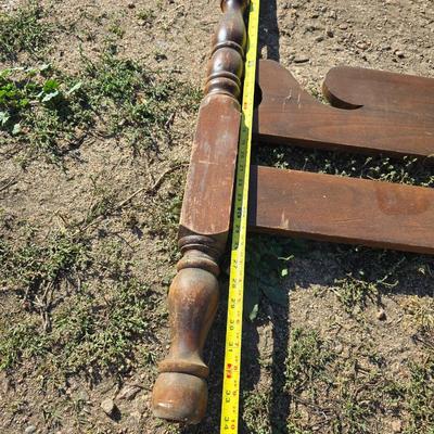 Antique Wooden headboard & Footboard for a twin sized bed - Acorn Finial