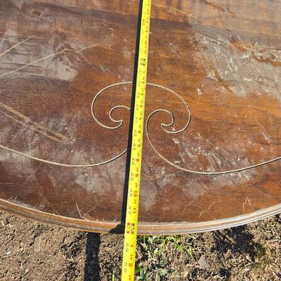Antique solid wood Full bed headboard and wrap around curved footboard