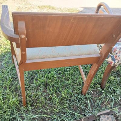Two antique chairs - Lounging chair and vanity chair - old wooden project chairs !