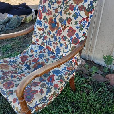 Two antique chairs - Lounging chair and vanity chair - old wooden project chairs !