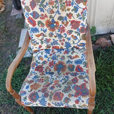 Two antique chairs - Lounging chair and vanity chair - old wooden project chairs !