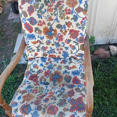 Two antique chairs - Lounging chair and vanity chair - old wooden project chairs !