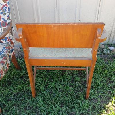 Two antique chairs - Lounging chair and vanity chair - old wooden project chairs !
