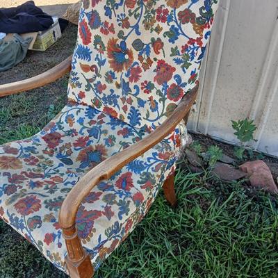 Two antique chairs - Lounging chair and vanity chair - old wooden project chairs !