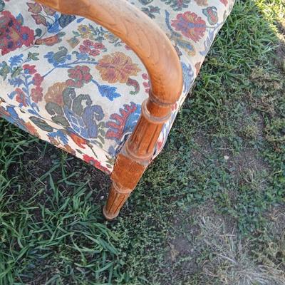 Two antique chairs - Lounging chair and vanity chair - old wooden project chairs !