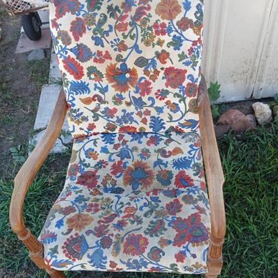 Two antique chairs - Lounging chair and vanity chair - old wooden project chairs !