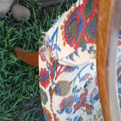 Two antique chairs - Lounging chair and vanity chair - old wooden project chairs !
