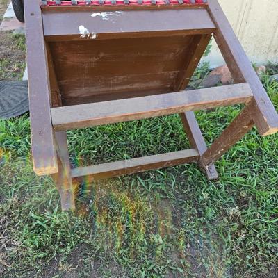Antique armchair Fireside chair - red Velvet - Thrine chair