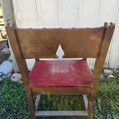 Antique armchair Fireside chair - red Velvet - Thrine chair