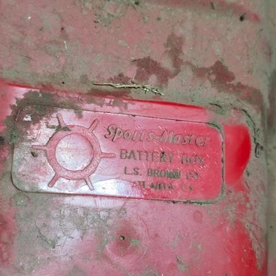 Two lidded fiberglass Battery boxes - Sports master & Willard Battery Company
