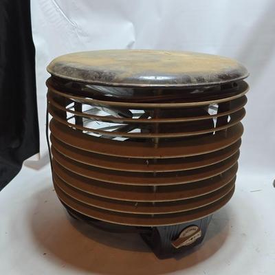 Electric heater and a vintage 50's Hassock floor fan
