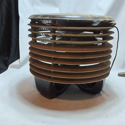 Electric heater and a vintage 50's Hassock floor fan