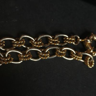 Vintage large ling necklace - bracelet with rhinestones and a vintage ladies watch