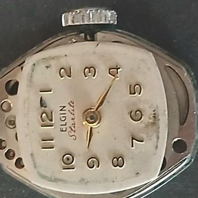 Vintage large ling necklace - bracelet with rhinestones and a vintage ladies watch