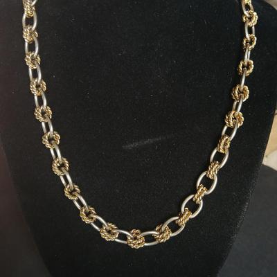Vintage large ling necklace - bracelet with rhinestones and a vintage ladies watch