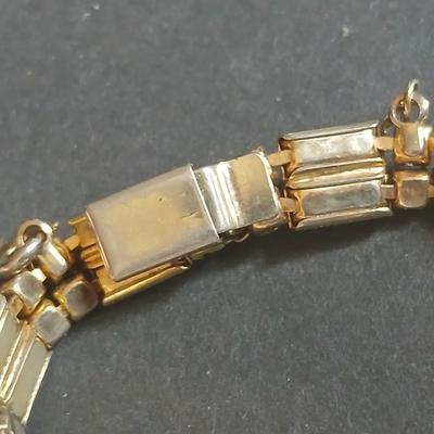 Vintage large ling necklace - bracelet with rhinestones and a vintage ladies watch