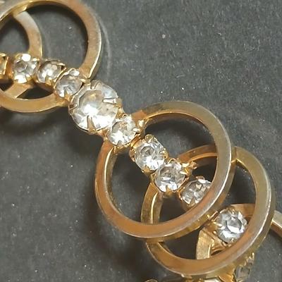 Vintage large ling necklace - bracelet with rhinestones and a vintage ladies watch