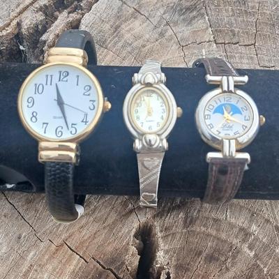 Three wristwatches - White Stag - Moon Phase Ltd. Quartz watch - Easy reader Women's watch