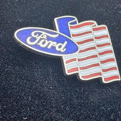 For the love of Ford - Ford logo quartz Wristwatch - 1938 V8 Ford 4 a Ford year pin = Ford and American flag hat pin
